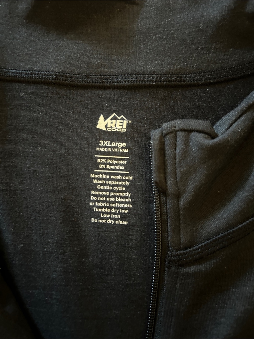 REI Men's sweat- wicking base layer- 3/4 zip